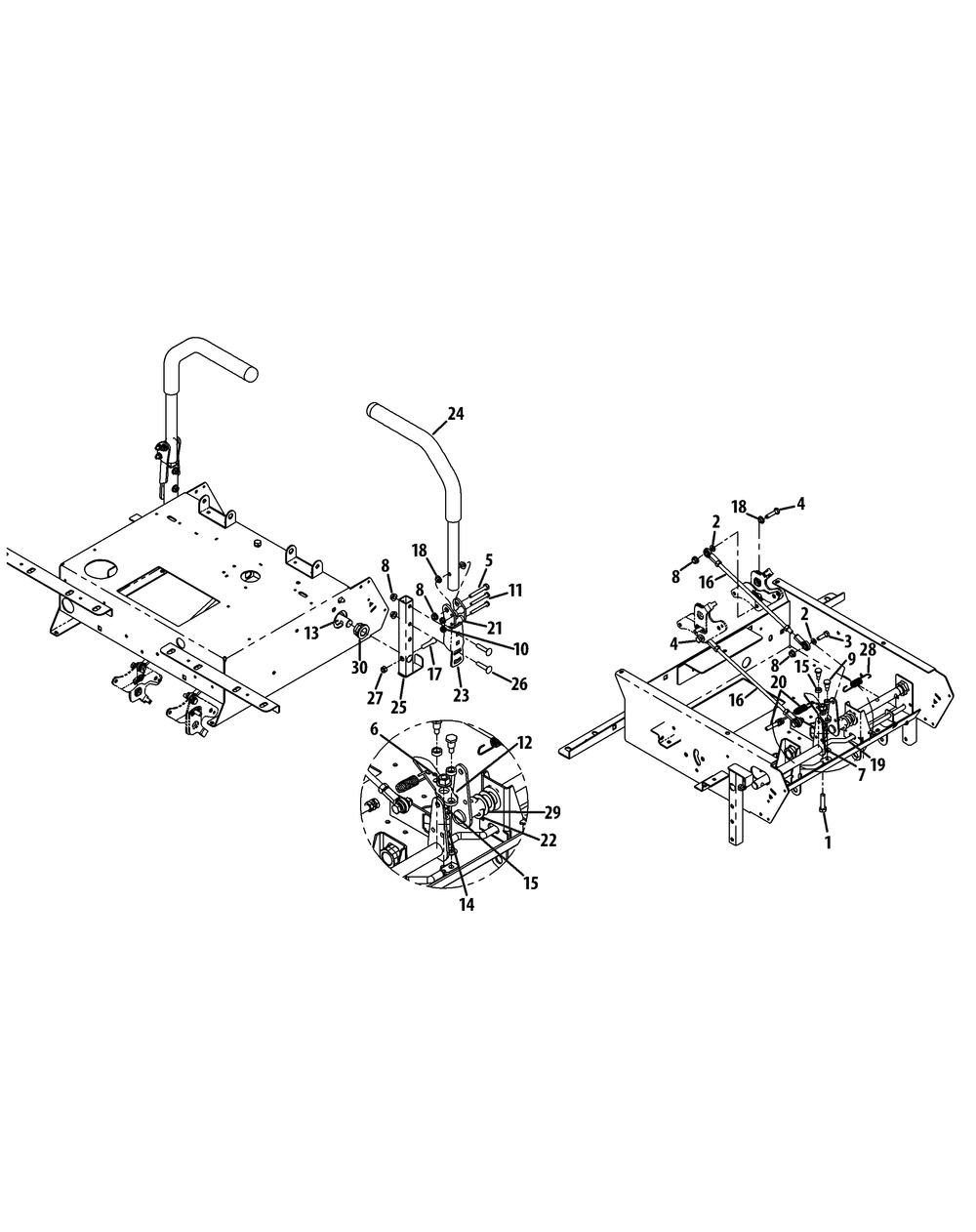 Steering Assembly Diagram and Parts List for Z-FORCE44 17AE3AGF-17AE3AGF010 Cub Cadet Lawn Tractor